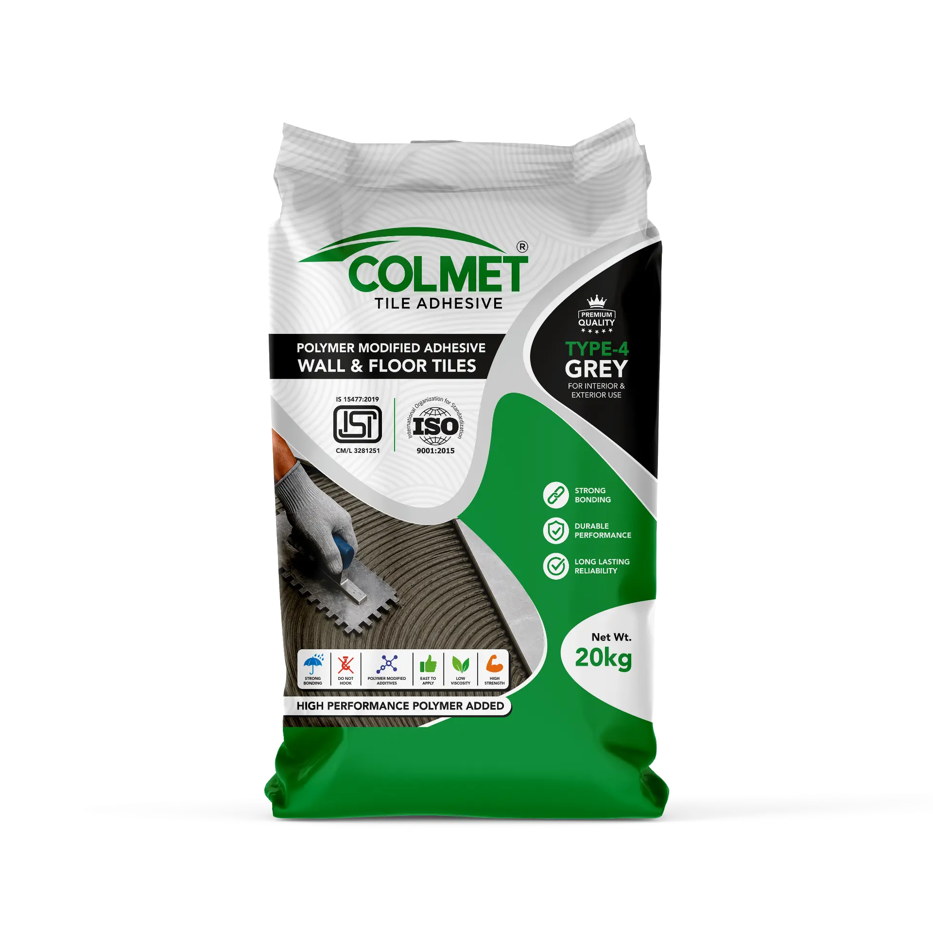Colmet Tile Adhesive Type-4 Grey bag for commercial projects