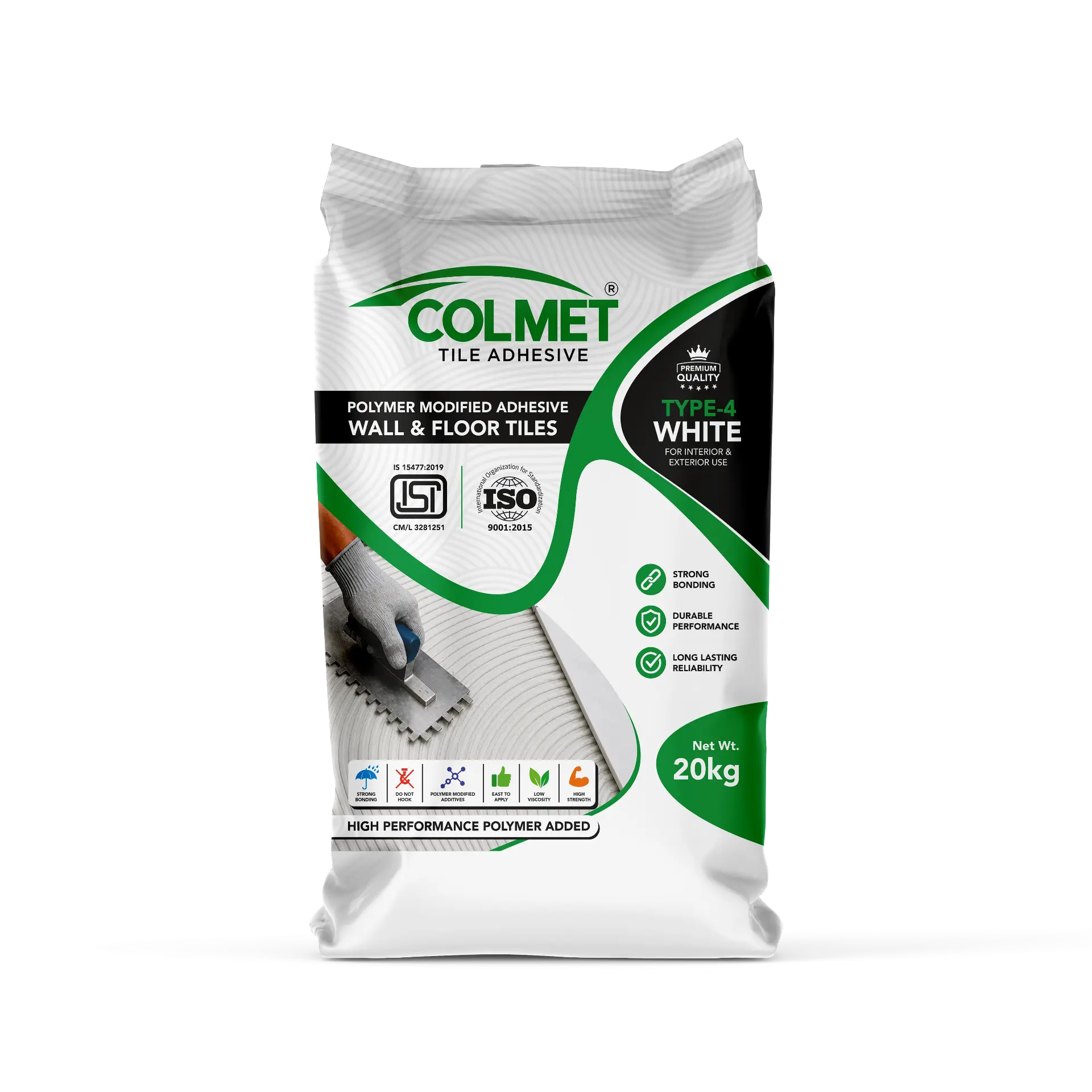 Colmet Tile Adhesive Type-4 White bag for construction applications